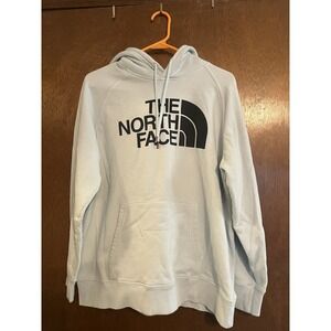 North Face Hoodie Womens Large Blue Pullover Sweatshirt Logo Outdoor Casual